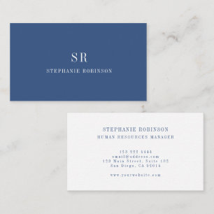 Carte De Visite Script professionnel minimaliste bleu marine moder