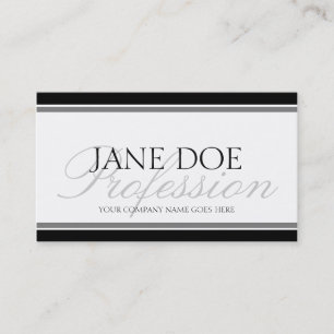 Carte De Visite Script Silver YourJobTitle