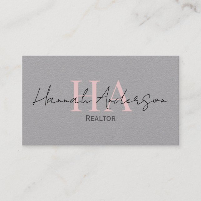 Carte De Visite Script simple de l'agent immobilier professionnel (Devant)