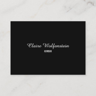 Carte De Visite Script simple noir et blanc professionnel