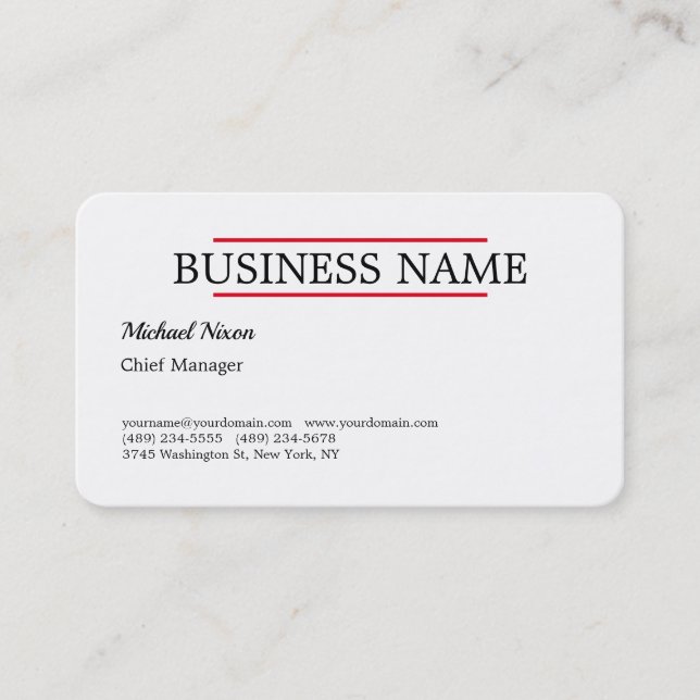Carte De Visite Script tendance Moderne Professionnel Plastique mi (Devant)