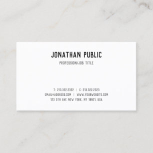 Carte De Visite Script Texte simple Modèle élégant professionnel