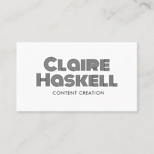 Carte De Visite Script unique Icônes de médias sociaux minimal BW 