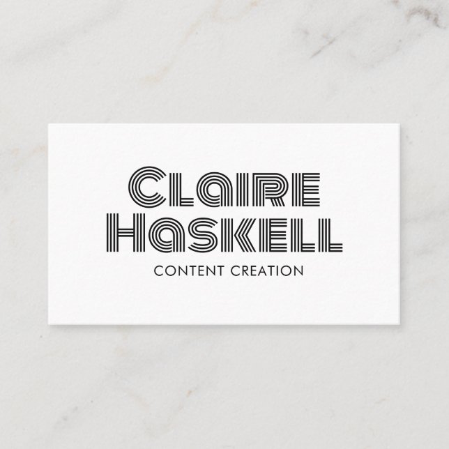 Carte De Visite Script unique Icônes de médias sociaux minimal BW  (Devant)