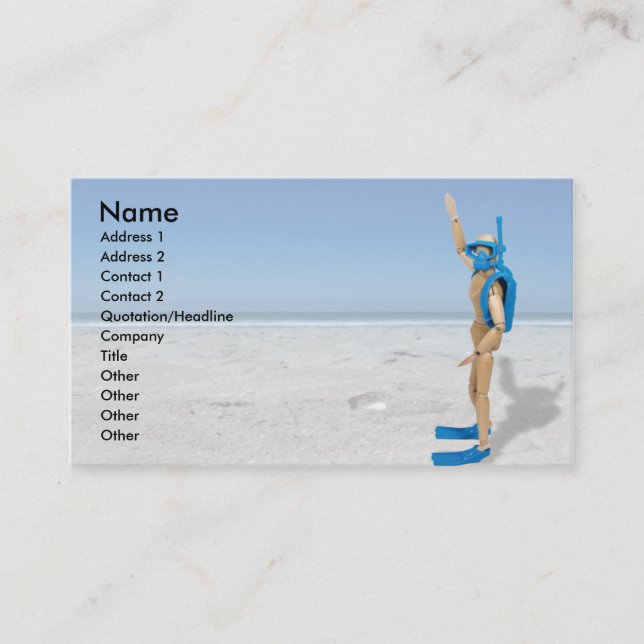 Carte De Visite ScubaInstructor, nom, adresse 1, adresse 2, Co… (Devant)