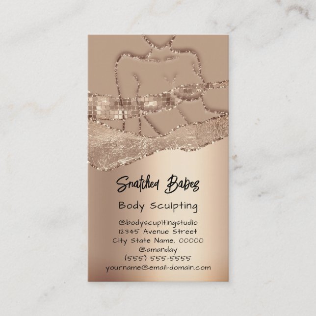 Carte De Visite Sculpture du corps Cosmétiques Logo QR Code Rose d (Devant)