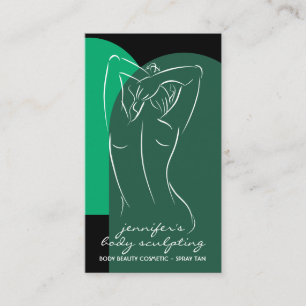 Carte De Visite Sculpture du corps vert Contouring Spray Tan Salon