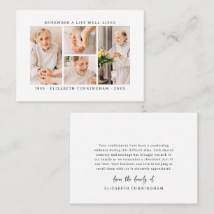 Carte De Visite Se souvenir d'une vie moderne simple 4 photo Colla