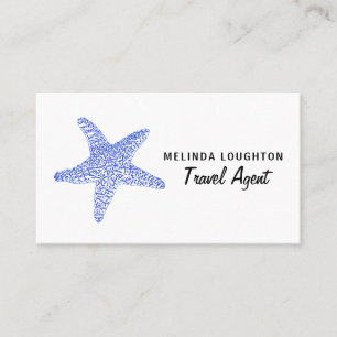 Carte De Visite Sea Blue Beach Starfish, Voyage et tourisme Affair