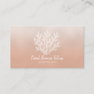 Carte De Visite Sea Coral Silhouette | Lt Coral Business Card