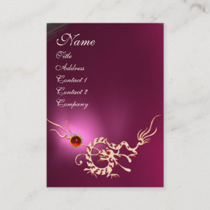 Carte De Visite SEA DRAGON 2 AMÉTHYSTE MONOGRAM violet blanc rose