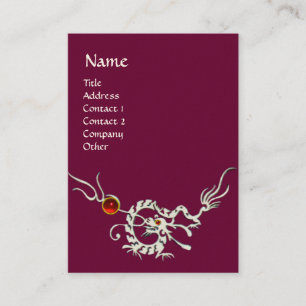 Carte De Visite SEA DRAGON 2 RUBY MONOGRAM blanc rouge violet