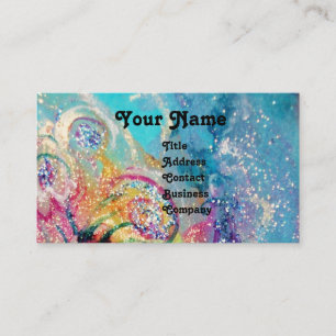 Carte De Visite SEA DRAGON, bleu jaune rose violet