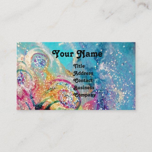 Carte De Visite SEA DRAGON, bleu jaune rose violet (Devant)