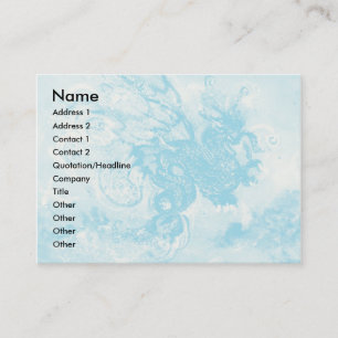 Carte De Visite SEA DRAGON, bleu jaune rose violet