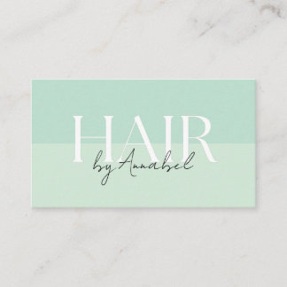 Carte De Visite Seafoam Green Hair Stylist QR Code  Business Card
