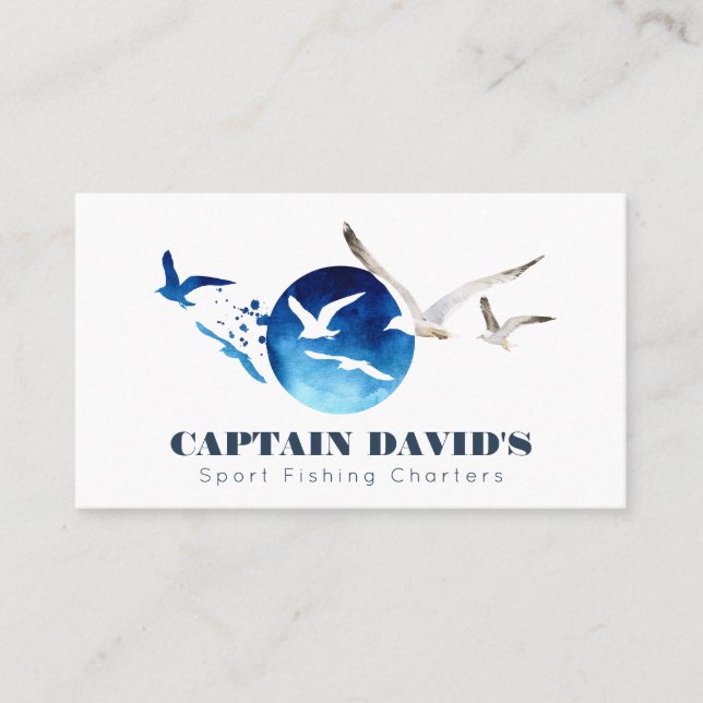 Carte De Visite Seagull Sport Charters de pêche Bateau (Devant)