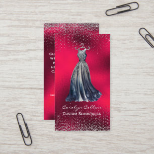 Carte de visite Seamstress élégant rouge opulent