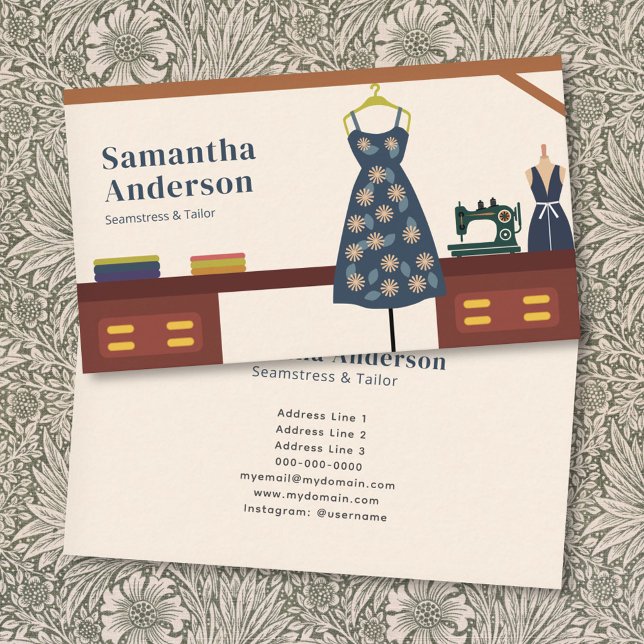 Carte De Visite Seamstress & Tailor (Seamstress & Tailor Business Card)