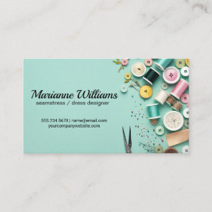 Carte De Visite Seamstress   Thread de pool de boutons
