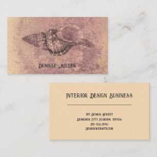 Carte De Visite Seashell Vintage Ocean Beach Thème Texture