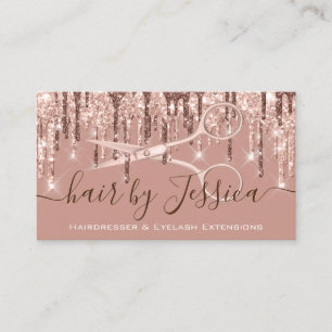 Carte De Visite Sèche-cheveux coiffeur ciseaux Roses perches VIP