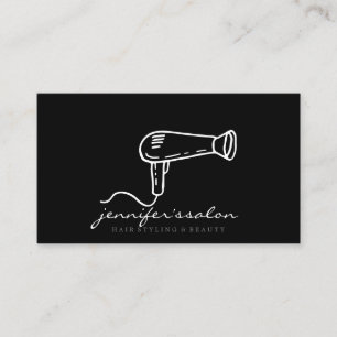 Carte De Visite Sèche-cheveux Hairstyliste Simple Cute Logo