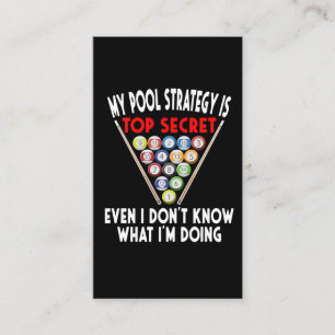 Carte De Visite Secret Pool Strategy 8 Ball Funny Billiard Player