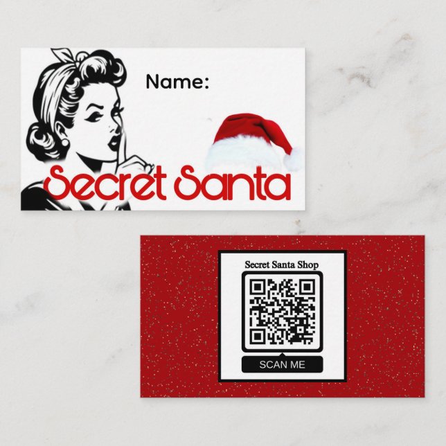 Carte De Visite Secret Santa Name Card (Devant / Derrière)