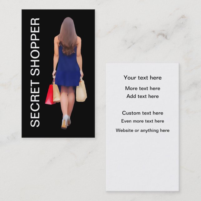 Carte De Visite Secret Shopper Thème Double Côté  (Devant / Derrière)