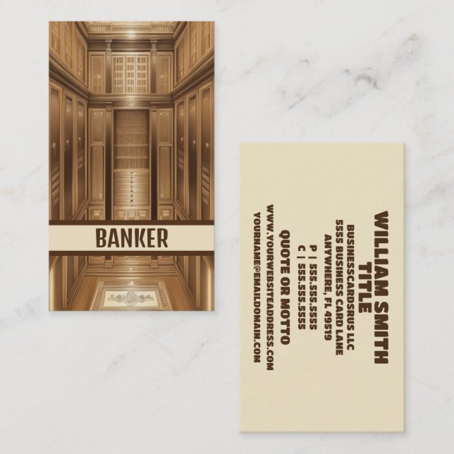 Carte De Visite Sécurité bancaire (Devant / Derrière)