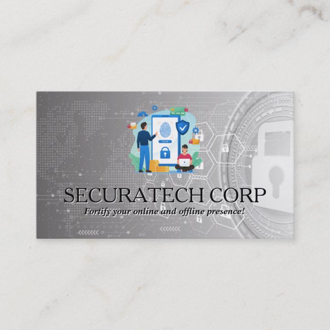 Carte De Visite Sécurité en ligne | Technologie moderne (Devant)