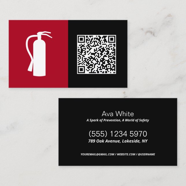 Carte De Visite Sécurité incendie QR (Devant / Derrière)