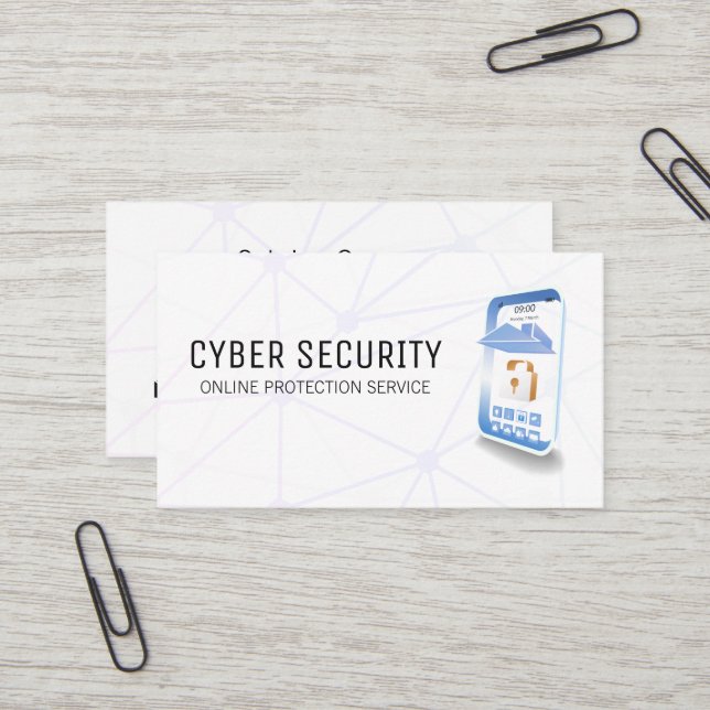 Carte De Visite Sécurité Mobile | Réseau (Devant/Arrière en situation)