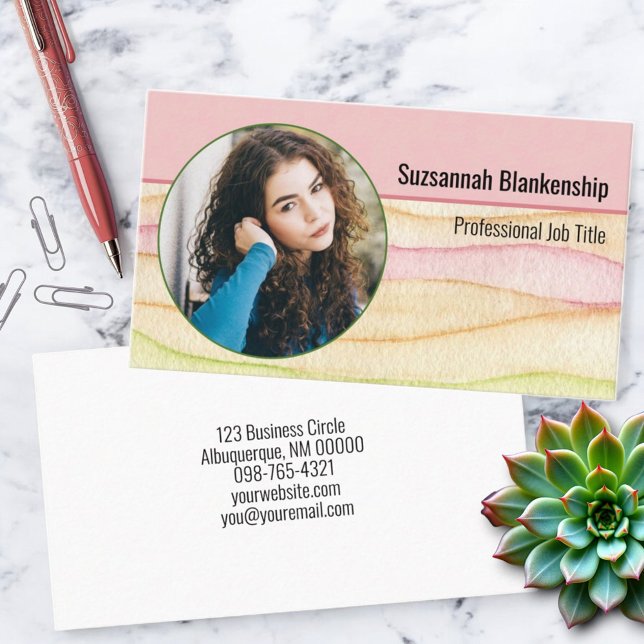 Carte De Visite Sécurité personnelle professionnelle photo ronde p (business card front photo and back detials)