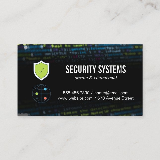 Carte De Visite Sécurité réseau | Cyber-codage (Devant)