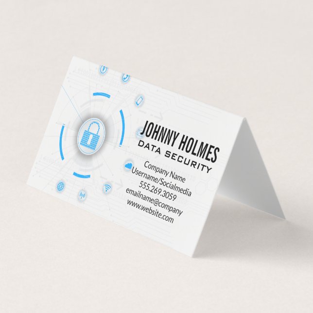 Carte De Visite Sécurité réseau | Cyberprotection (Devant)
