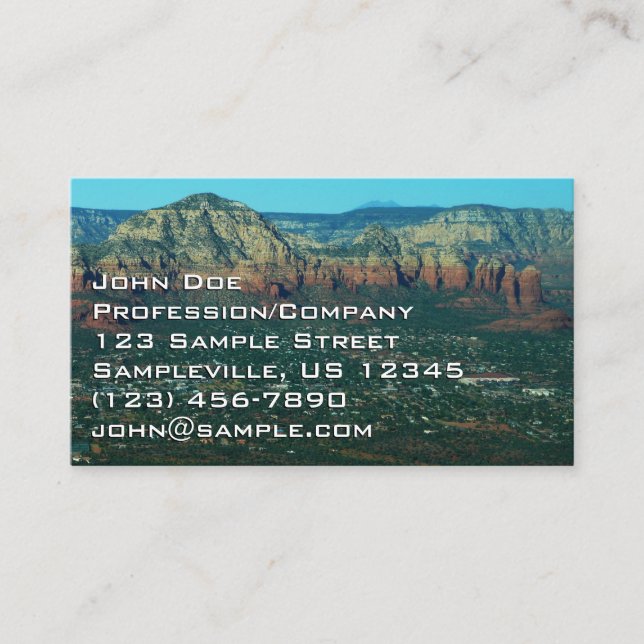 Carte De Visite Sedona et Coffee Pot Rock d'en haut (Devant)