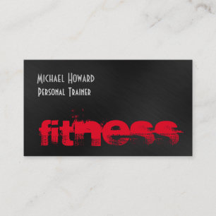Carte De Visite Séduisant unique Black Grey Red Personal Trainer