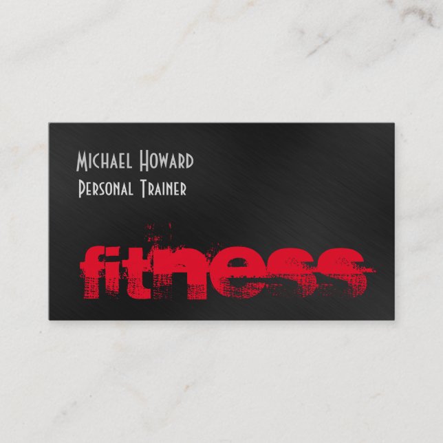 Carte De Visite Séduisant unique Black Grey Red Personal Trainer (Devant)
