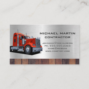 Carte De Visite Semi-camion   Métal et bois