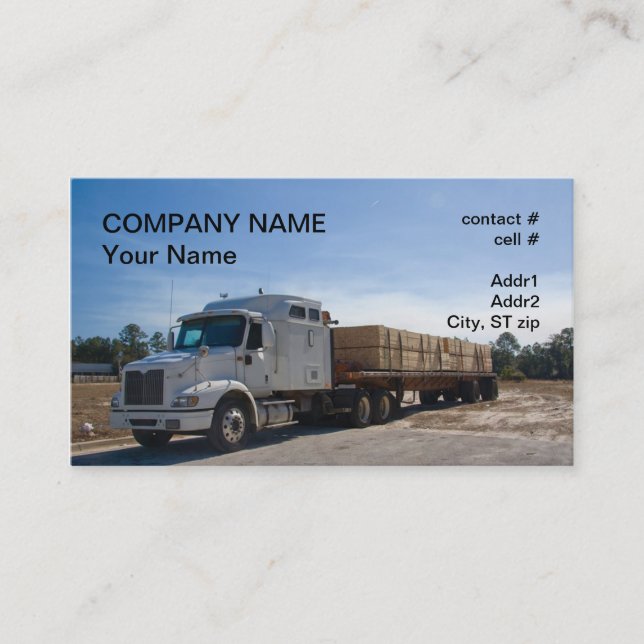 Carte De Visite semi transport de bois de charpente de camion (Devant)