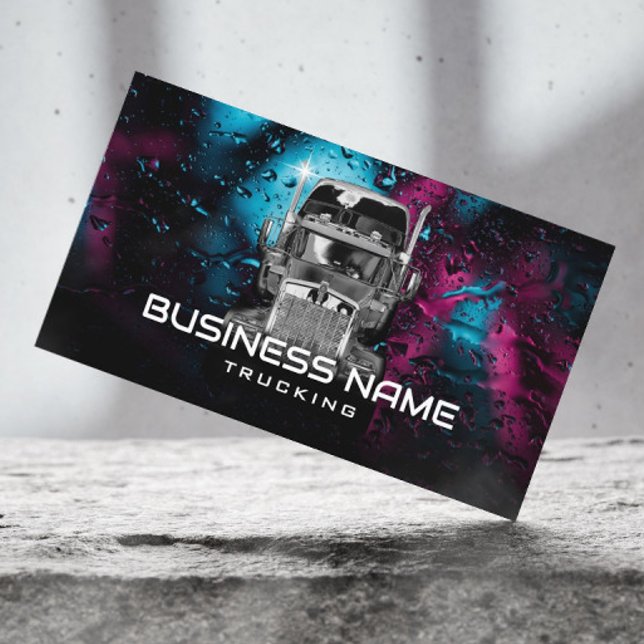 Carte De Visite Semi Truck Professional Trucking Bokeh Arrière - p (Créateur téléchargé)