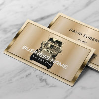 Semi Truck Professional Trucking Modern Gold Frame