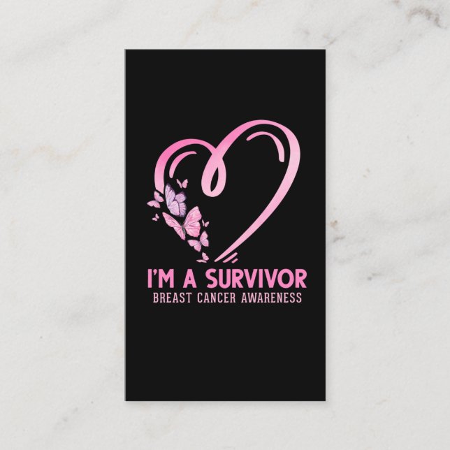 Carte De Visite Sensibilisation au cancer du sein Survivant Mou Pa (Devant)