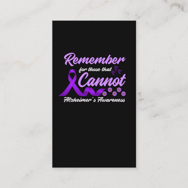 Carte De Visite Sensibilisation aux Alzheimer Soutien familial (Devant)