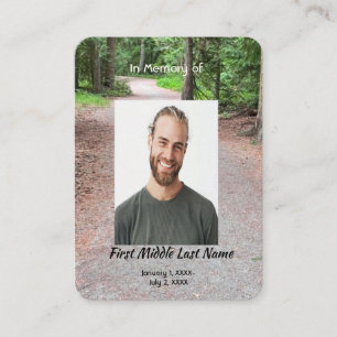 Carte De Visite Sentier de randonnée du Keepsake Memorial en forêt