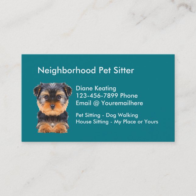 Carte De Visite Sentier simple pour animaux (Devant)
