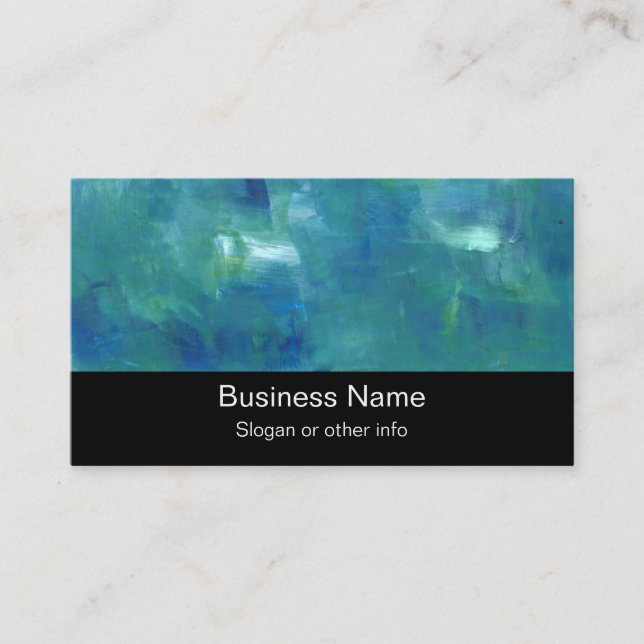 Carte De Visite Sentiment Vert Bleu Abstrait. (Devant)