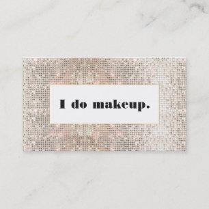 Carte De Visite Séquin Argent Faux Artiste maquillage typographiqu
